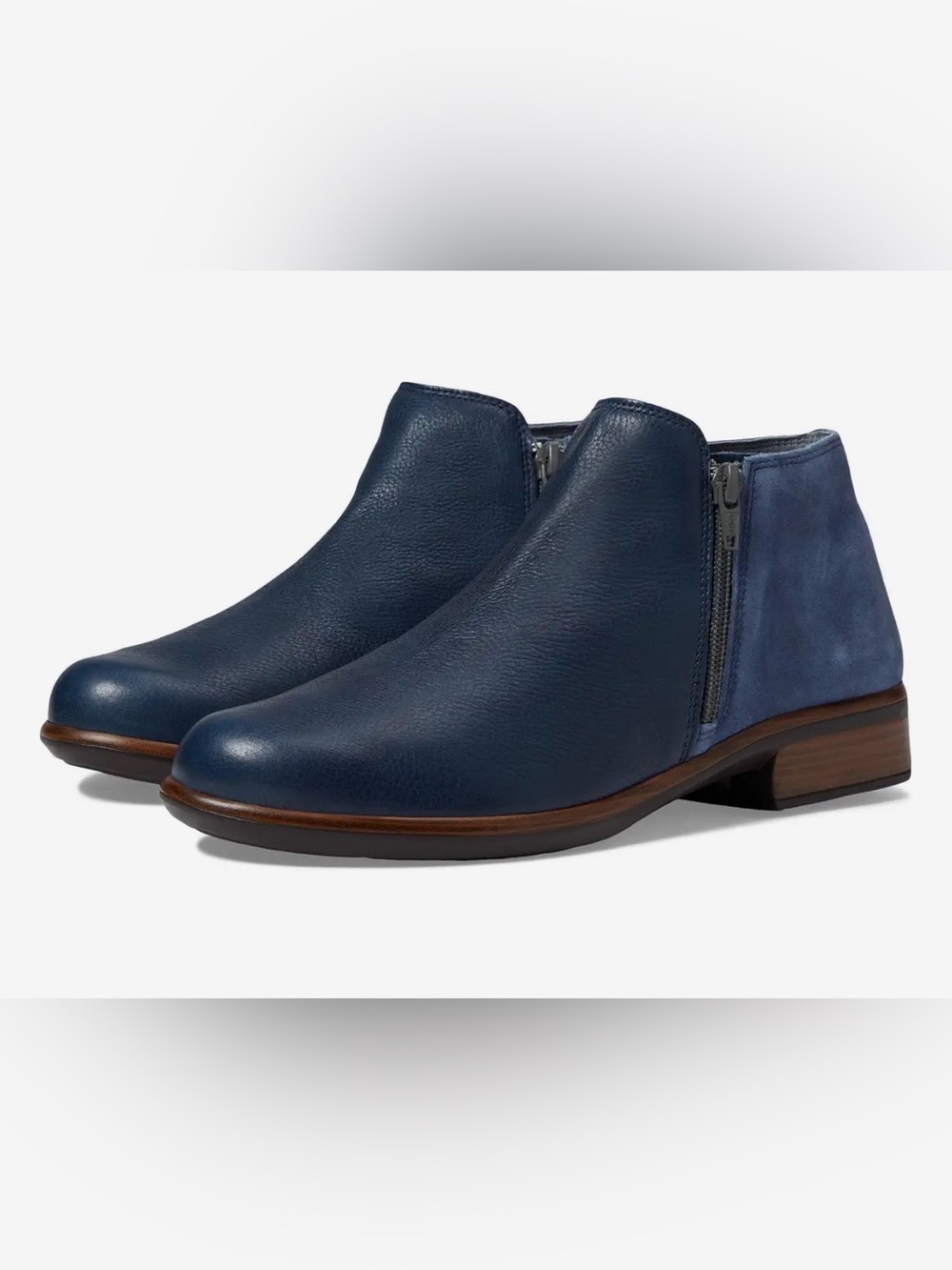Naot Helm Ankle Boot Blue Leather and Suede Size 42/11